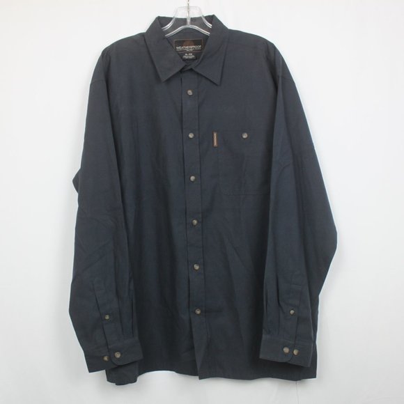 Weatherproof Long Sleeve Button Up Black Shirt - Picture 1 of 8